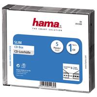 Hama CD Box Slim 5-pack Transparant/zwart